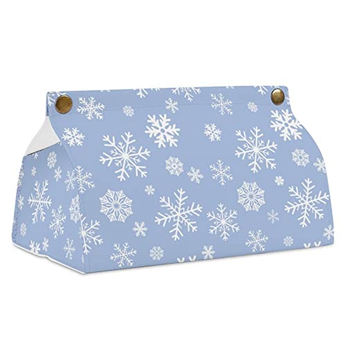 ティッシュケース 雪の華 雪の?晶 PUレザー ティッシュカバー おしゃれ ティッシュボックス ソフトパック用 収納ケース 収納ボックス 洗面所収納 卓上収納撥水 インテリア 北欧デザイン 多機能 オフィス用 寝室 家庭/車用 贈り物 男女兼用