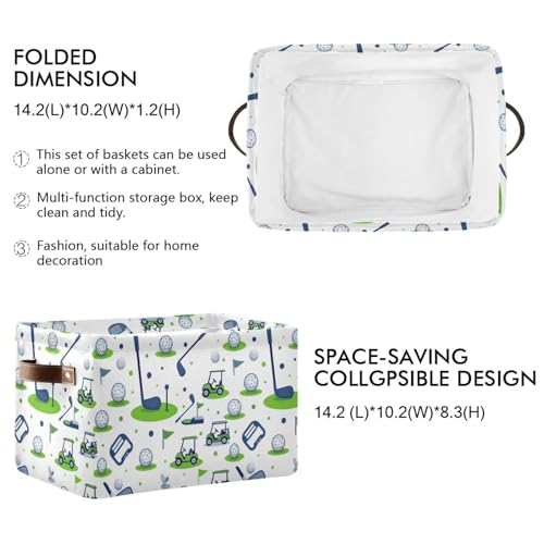 Image of Aslsiy Storage Basket Golf Ball Flag Car Nursery Bins Baby Canvas Box Clothes Shelf Basket Laundry Hampers 1 Pcs