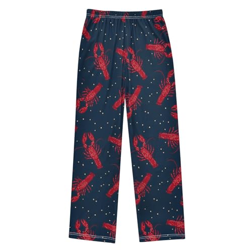 ALAZA Lobster Blue Polka Dots Pajama Lounge Pants Long Sleep Pajama Bottoms with Pockets2