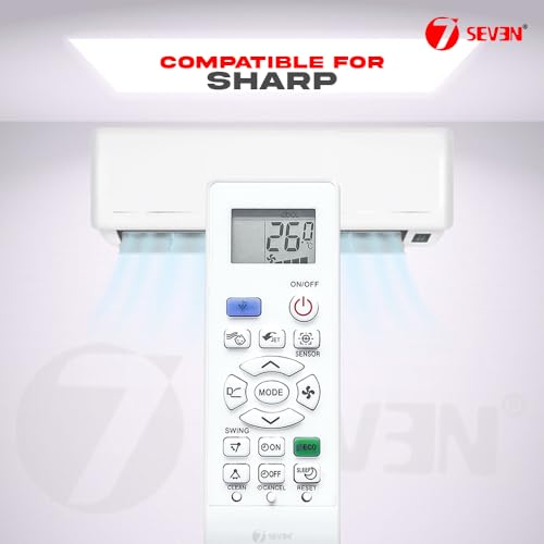 Image of 7SEVEN Compatible with Sharp AC Remote Control Model 156B Suitable for 1 1.5 2 Ton Split and Window Air Conditioner - Match Each Key by Key Exactly with Existing AC Remote Function