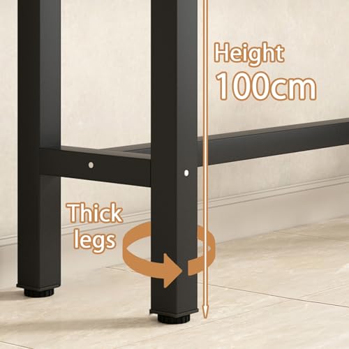 Mesa de pub alta resistente con patas de metal para comedor 6