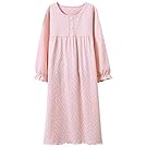 Allmeingeld Girls' Princess Nightgowns Heart Print Sleep Shirts Cotton Sleepwear for 3-12 Years