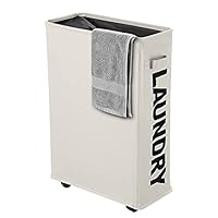 Cesto Biancheria Pieghevole IHOMAGIC - 2 Scomparti, 60L, Grigio Scuro, Per Lavanderia E Camera