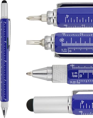 Image of 6 in 1 Multi-tool Pen,Construction Office Supplies,multi functional Tool Pen Screwdriver Ruler,Levelgauge Ruler,Ballpoint Pen Refills, Unique Gifts for Men