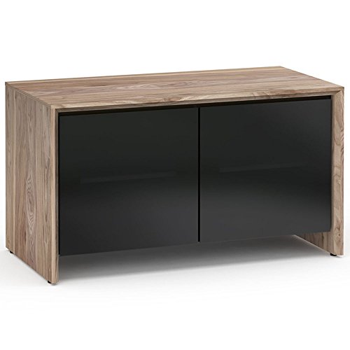 Salamander Chameleon Collection Barcelona 221 Twin AV Cabinet (Natural Walnut with Black Glass Doors) Salamander Chameleon Collection Barcelona 221 Twin AV Cabinet (Natural Walnut with Black Glass Doors)