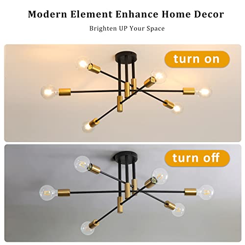 DELIPOP Sputnik Light Fixture - Mid-Century Modern Ceiling Elegance - Image 5