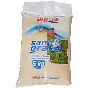 Amtra Sabbia Ambra – Sabbia per acquario,fondale per acquario acqua dolce e marina, naturale, atossico, 0,1-0,2 MM/5KG