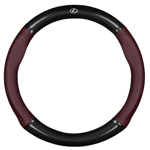 レクサス ハンドルカバー 新型 車用 ステアリングカバー IS LX LC CT ES GS LS EX HS NX RX LX 全シリーズ対応 ホイールカバー 軽自動車 カー内装 パーツ 専属 車ロゴ カーボンファイバー レザー パンチ穴 装飾 超薄 通