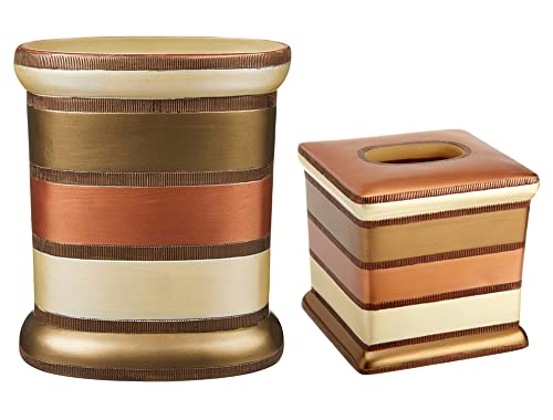 Zahari Home 2pc Contempo Luxury Bath Accessories Set Waste Basket