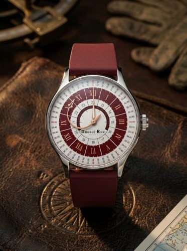 Image of DOUBLERUN Analog Watch, Silicone Strap, Roman Numerals, 24-Hour Display