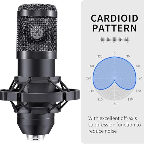Image of ARVOX AX-M5 USB Condenser Microphone Kit, 192kHz /24bit, 20-20KHz, 16mm Diaphragm, with Boom Arm, Pop Filter, Shock Mount, Tripod, 2.5M Cable, for Podcasting, Gaming, Singing