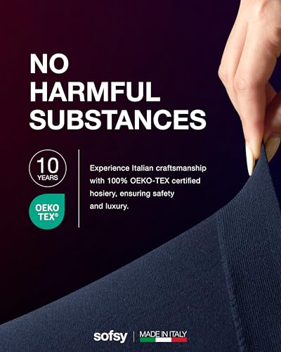 Image of sofsy 10-Year Hosiery Craftsmanship - Italian 40 Den Run Resistant Opaque Tights for Women | High-Waist, Reinforced Toe