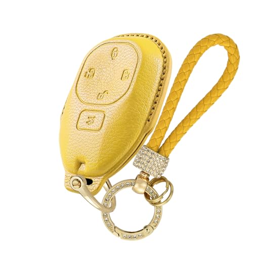 Étui clé GAC jaune en cuir l'accessoire voiture parfait pour vos trajets