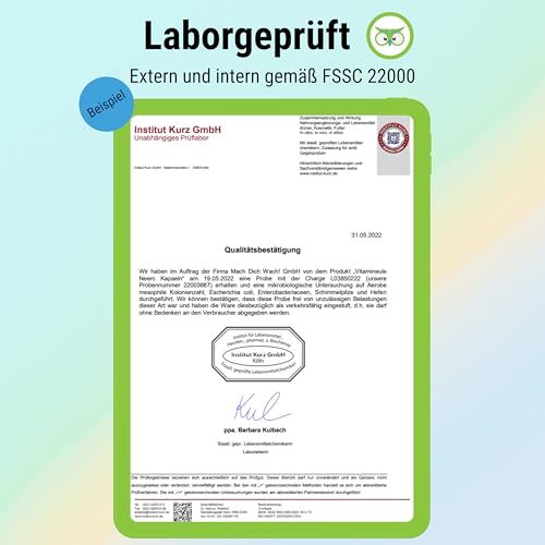 Neem Kapseln - hochdosiert 400 mg 4:1 Extrakt (entspricht 1.600 mg Neem-Pulver) - bioaktiv & vegan - Produktion in Deutschland - Niem ohne Zusatzstoffe - Frucht-Extrakt aus dem Neembaum - Vitamineule®