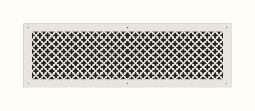 Vent Cover for Walls and Ceiling 1/4" MDF Primed White Custom Size Fan Cover Wall Register Ceiling Register Air Return Ventilation Cover Style # 10 (24" x 6" Duct - (26" x 8" Overall))