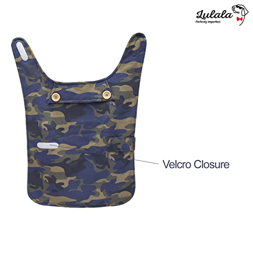 Image of Lulala Dog Fleece Squire Jacket,Winter Coat for Small Medium Large Dogs, Soft Warm Polar Fleece Cold Weather Vest Clothes for Dog Boy Girl Indoor and Outdoor,Camouflage Print(Green,16Inch)
