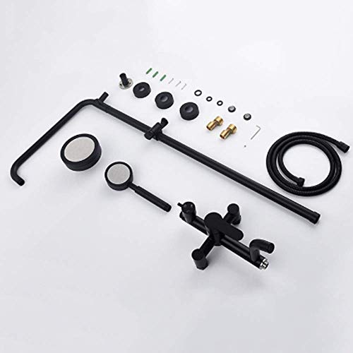 Ensemble de douche mural en acier inoxydable noir mat chic - 8