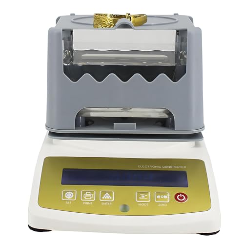 HuanEssentric Densímetro Oro,Medidor Digital Densidad for Higrómetro Oro,Herramienta for Minería Joyas,0.001g/Cm3 para Casas Empeño MDJ600K