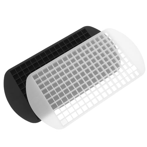 SHINEOFI Moldes de Silicona para Cubitos de Hielo Pequeños 160 Unidades, Bandejas Apilables Transparentes y Negras, Mini Cubiteras para Congelador y Bebidas Frías, Bandejas Reutilizables