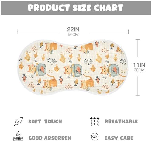 vvfelixl Muslin Burp Cloths Cat Watch Fish Tank Baby Washcloths for Baby Girl Boys 2 Pack2