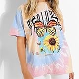 Zoom IMG-2 dongcy t shirt farfalla stampe