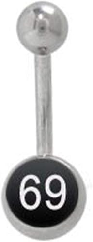 BodyJewelryOnline Anillo de ombligo 14G Acero quirúrgico 69 Logo, Acero quirúrgico 316L
