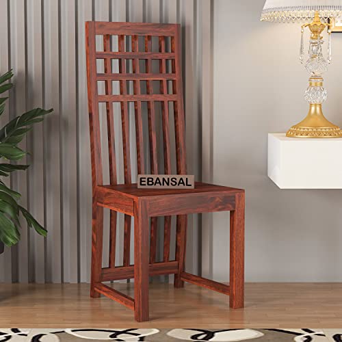 Image of Kuber Wooden Dining Chairs Set of 2 for Kitchen & Dining Room, Two Seats, Solid Sheesham Wood, Honey Finish