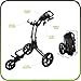 Rovic RV1D 3-Wheel Disc Golf Push Cart | Fits All Disc Golf Backpacks (Charcoal/Lime)