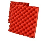 Akustikpaneele Selbstklebend Trog Wand Schallschutz Schaum 6 12 24 48 Pcs Dichte Sound Absorbieren Material Akustische Decke Lärm Isolierung(Red,24 Pcs With Tapes)