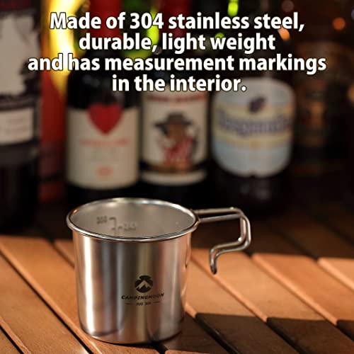 CAMPINGMOON 7oz Mug Cup Stackable 304 Stainless Steel Small Little Camping Beer 210ml S-190 (4pcs set/w bag) - Image 4