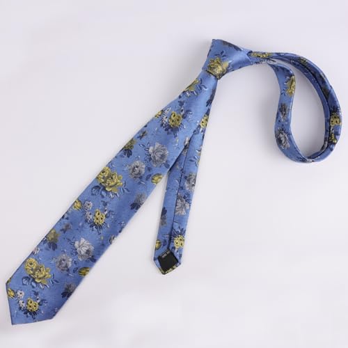 Image of Alizeal Mens 3.15'' Colorful Flower Pattern and handkerchief Necktie Set