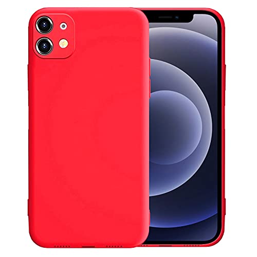 Mobile Phone Case Compatible with iPhone 11 Slim Case Liquid Silicone Protective TPU Cover Red