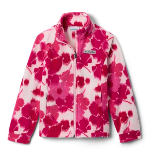 Image of Columbia Youth Girls Benton Springs II Printed Fleece Jacket, Pink Ice Ikatbloom, Small