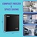 DEMULLER Chest Freezer, Small Deep 4.0 Cubic Feet Black Freezers, Compact Top Open Door with Electronic Panel, Temp Range -12 ℉ to 50 ℉, Two Storage Wire Baskets, Manual Defrost