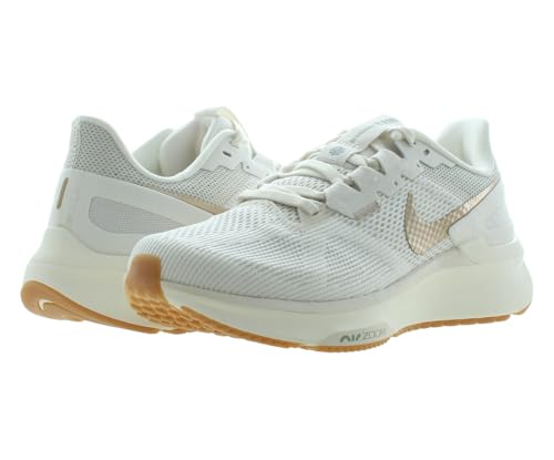 Image of Nike Air Zoom Structure 25 Unisex Shoes Size 6, Color: Phantom /Metallic Gold /White-Meta White