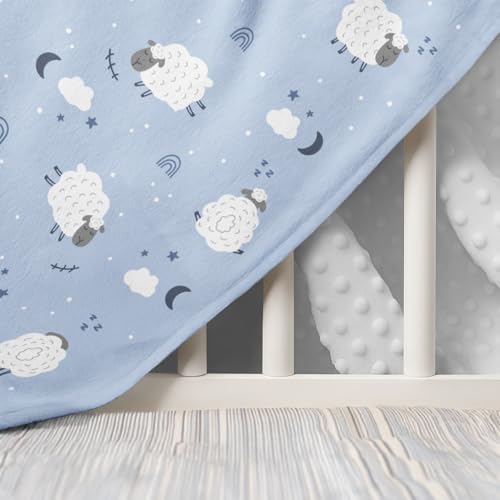 Image of SANDJEST Sheep Minky Blanket 30 x 40 Inches, Gift for Christmas Birthday