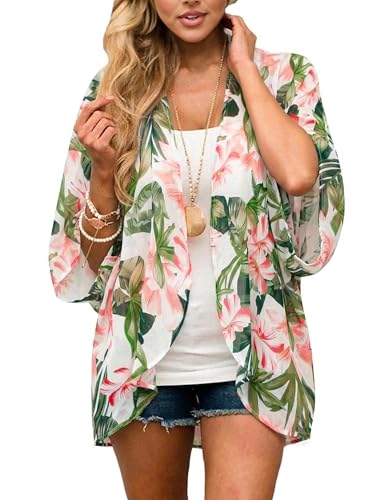 Image of BB&KK Women's Chiffon Kimono Loose Casual Open Front Cover Ups