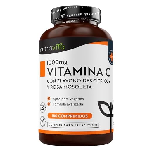 Vitamina C de 1000 mg con Bioflavonoides y Rosa Mosqueta - 180 Comprimidos Veganos - Suministro para 6 Meses - Contribuye al Mantenimiento Adecuado del Sistema Inmunitario - Elaborado por Nutravita