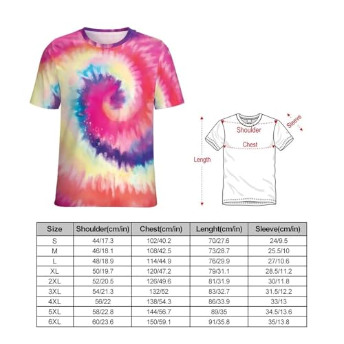 T-shirt tie-dye tourbillon arc-en-ciel multicolore imprimé à manches courtes