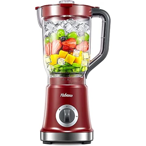 Yabano 60 oz Red Food Blender with Removable Blade, High-Speed Performance, Crushes Ice and Frozen Fruits, Easy to Clean, Versatile Juicing Capabilities, Stylish and Durable Cover
