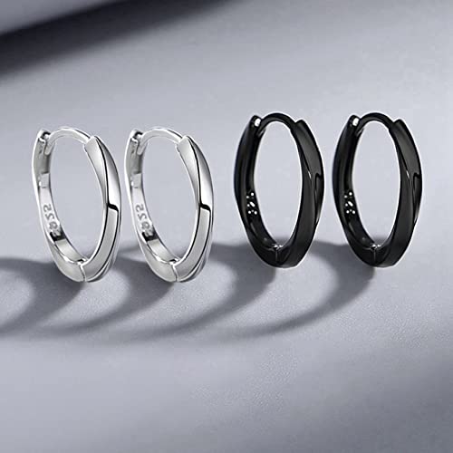 Brincos De Argola De Prata Masculinos, 925 Brincos De Argola De Prata De Prata Esterlina, Argolas