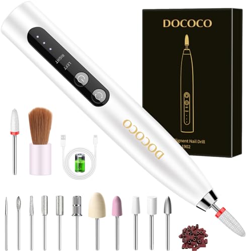 Ponceuse pour Ongles Professionnel 35000 tr/min, 15 en 1 Lime a Ongle Electrique Sans Fil, Ponceuse Ongle Rechargeable Vitesse Réglable, Manucure et Pedicure