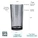 KX-WARE 14-ounce and 20-ounce Acrylic Glasses Plastic Tumbler, set of 8 Smoky Grey - Hammered Style, Dishwasher Safe, BPA Free