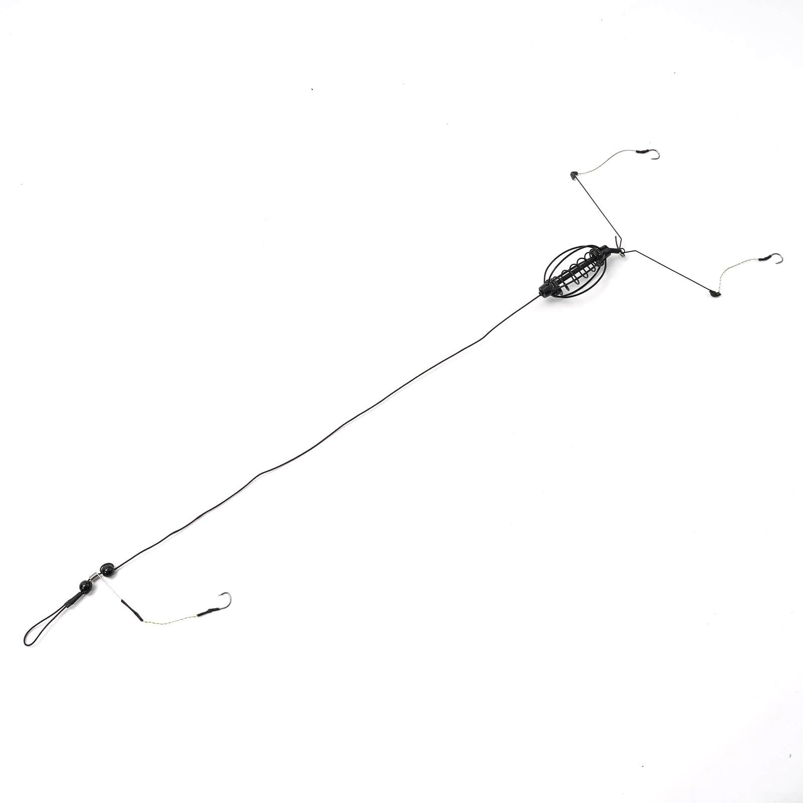 Complete Feeder Fishing Baits Cage Hook Rig Set for Carp Fishing with PE Line and Metal Components Suitable for Extended Casting (15g)