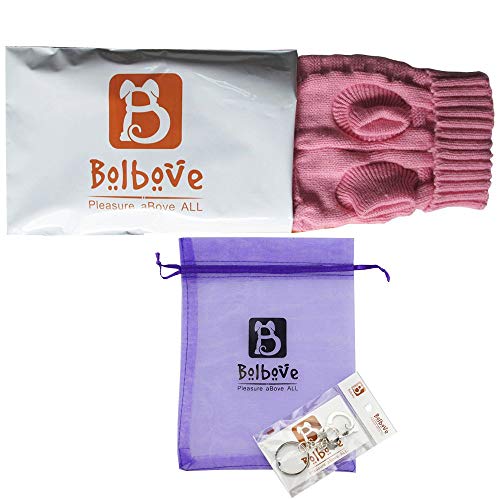 Bro'bear Cable Knit Turtleneck Sweater For Small Dogs & Cats Knitwear (Pink, Medium) #TOP6
