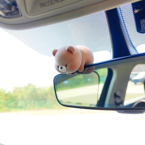 Image of Cute Furry Animal Rear View Mirror Accessories, Car Dashboard Decoration | Soft Texture, Car Interior Accessories, Ornament for Car Screen, Rearview Mirror or Computer Monitor
