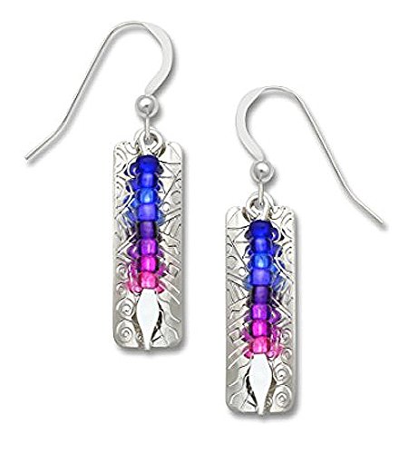 Adajio Rainbow Bead Drop Column Earrings 7663