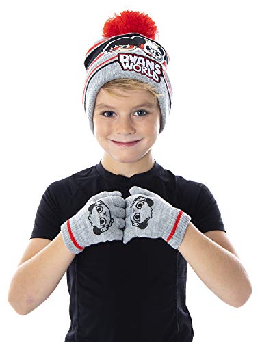 RYAN'S WORLD Kids Ryan and Combo Panda Gloves Scarf And Pom Beanie 3 Piece Set2