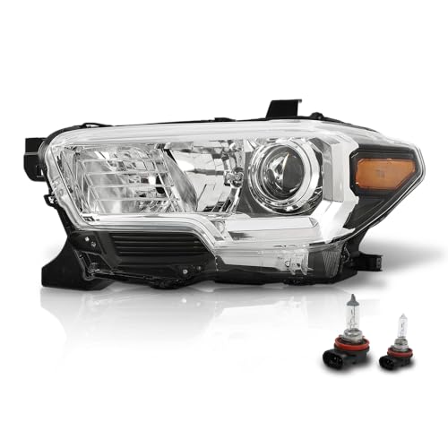 Image of GRAND ORANGE Left Side Headlight Assembly W /O LED Daytime Running Light Front Headlamp Compatible with Toyota Tacoma SR5 Crew Cab /Extend Cab pickup 2019-2023 Clear