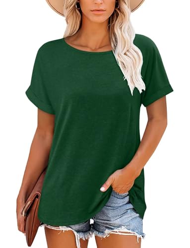 KISSMODA Summer Short Sleeve T Shirt Loose Fit Casual Dressy Women Top 2025 Trendy Ladies Fashion Blouses(S-3XL)
